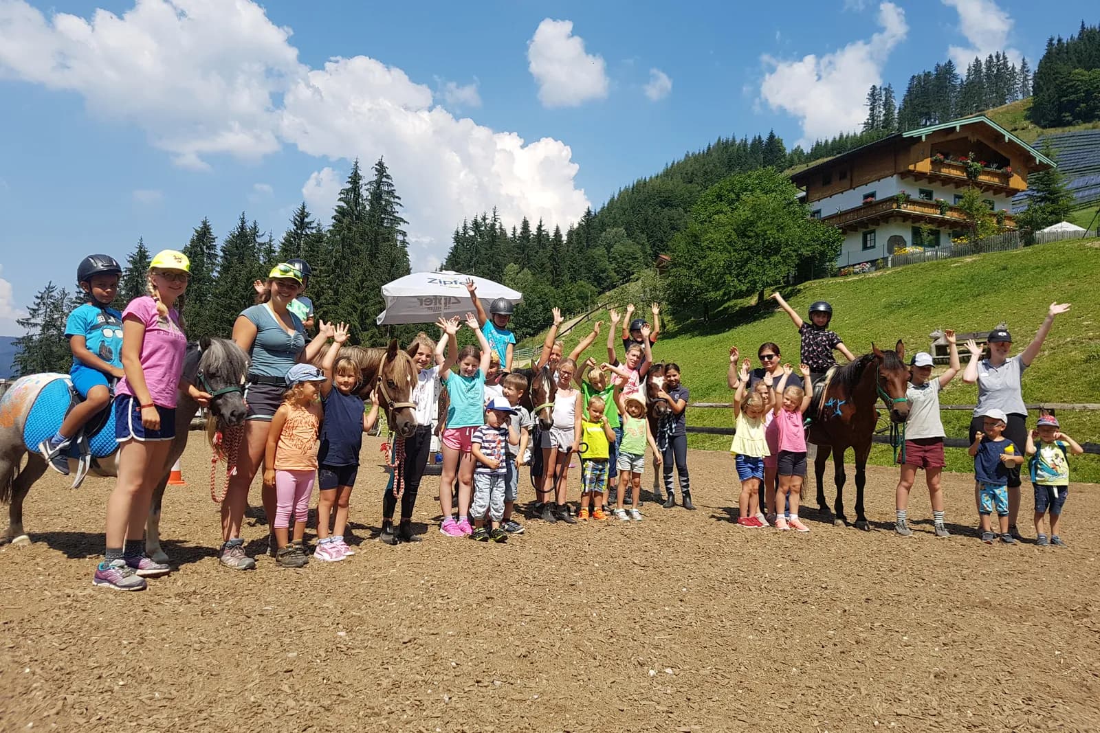 Riding arena at the holiday farm
