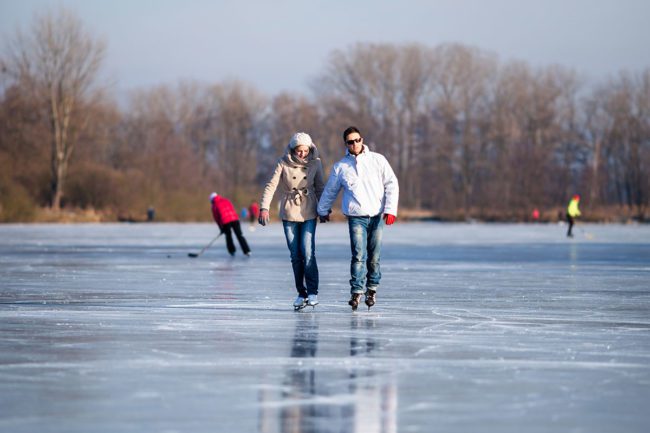 Ice skating on winter vacation in Radstadt