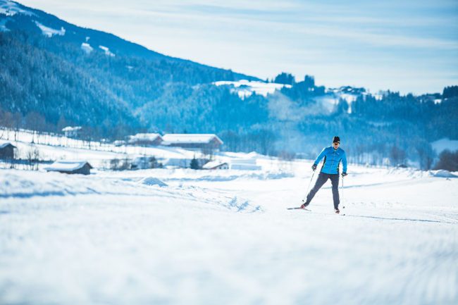 Cross-country skiing on winter vacation in Radstadt