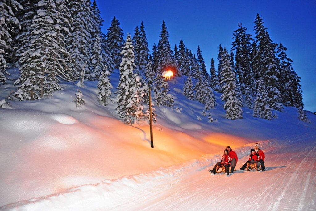 Rodeln im Winterurlaub in Radstadt, Salzburger Land